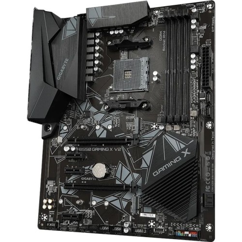 Материнская плата Gigabyte B550 GAMING X V2, Socket AM4, AMD B550, 4xDDR4-3200, DVI-D+HDMI, 2xPCI-Ex16, 3xPCI-Ex1, 4xSATA3(RAID 0/1/10), 2xM.2, 8 Ch Audio, 1xGLan, (2+4)xUSB2.0, (4+2)xUSB3.2, 1xPS/2, ATX, RTL {}